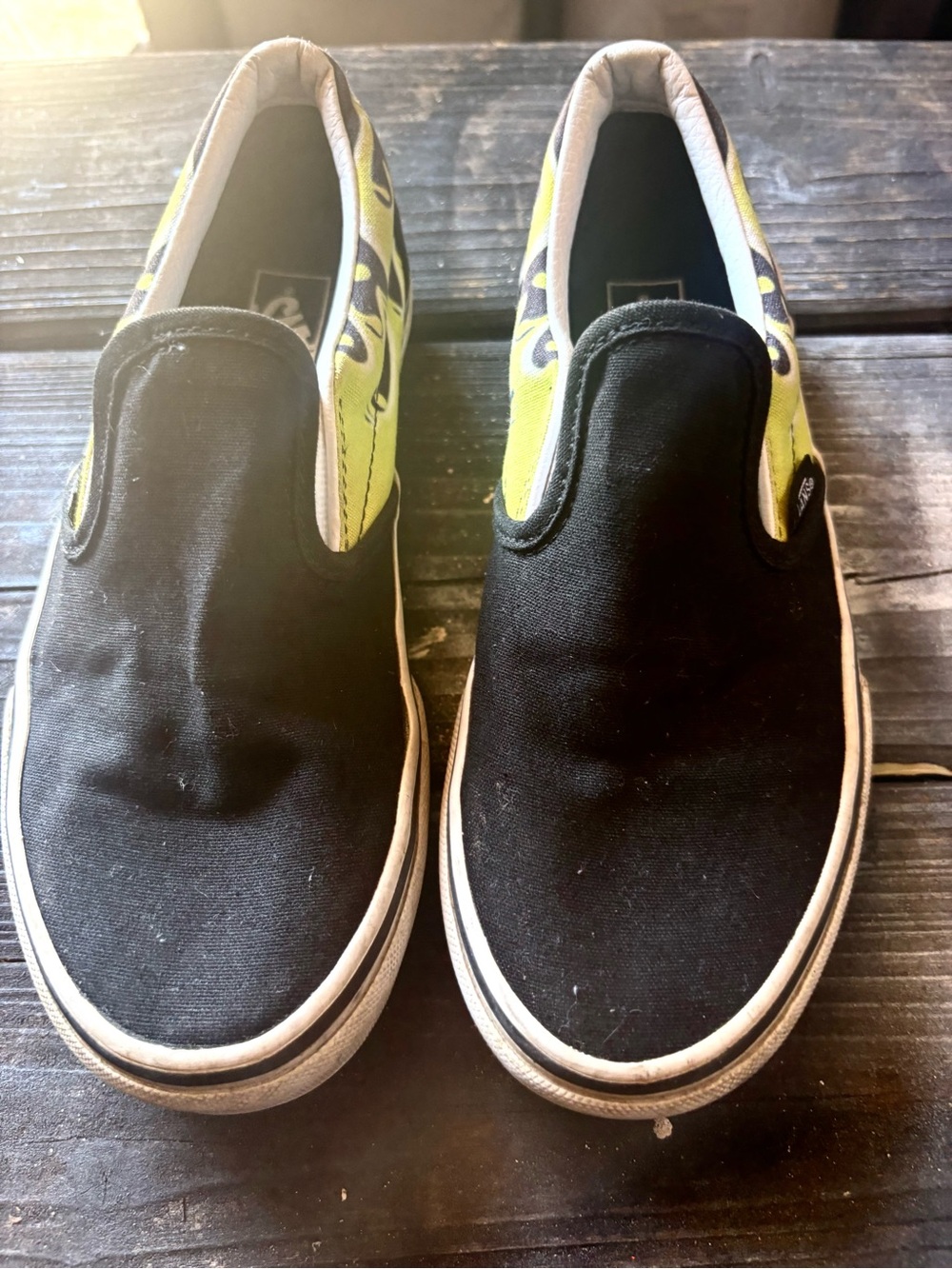 Vans Kids' Slip-On Sneakers in Black and Yellow size 3